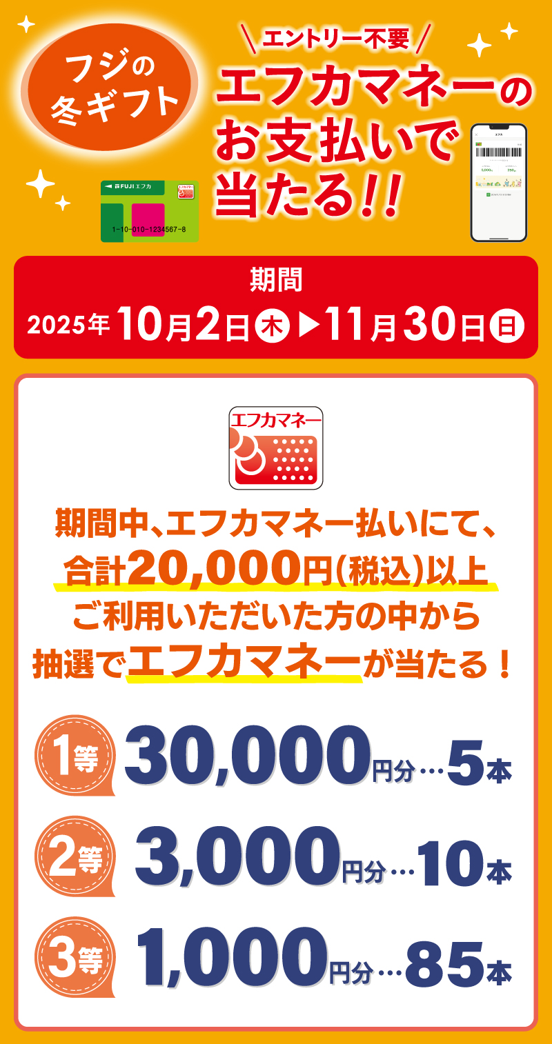 フジの冬ギフトはエフカクレジット払いでもっとお得に!!