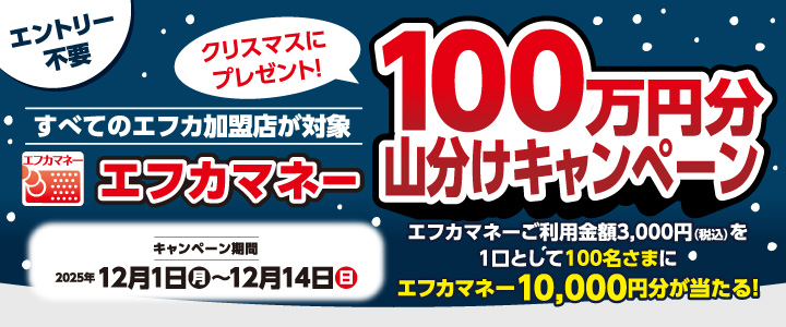 【エントリー不要】エフカマネー100万円分山分けキャンペーン