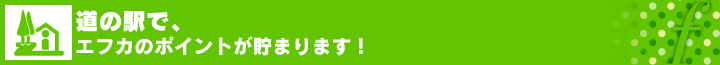 道の駅で、エフカのポイントが貯まります！